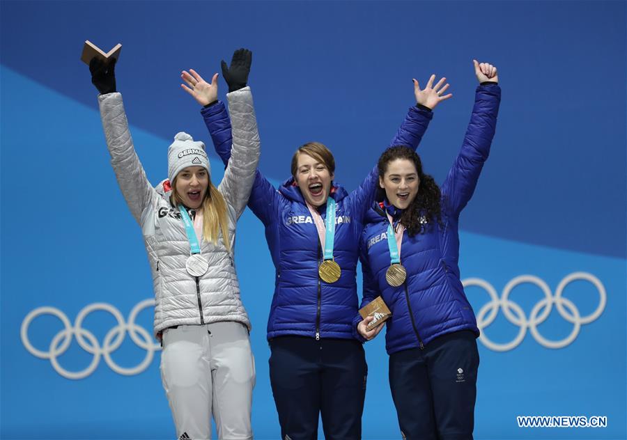 (SP)OLY-SOUTH KOREA-PYEONGCHANG-SKELETON-WOMEN-MEDAL CEREMONY