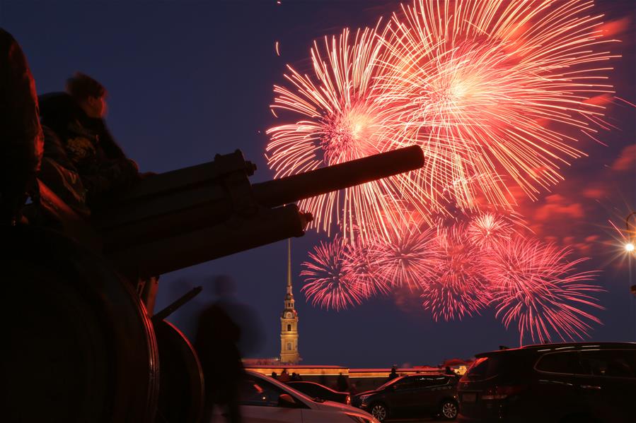 RUSSIA-ST. PETERSBURG-VICTORY DAY-FIREWORKS