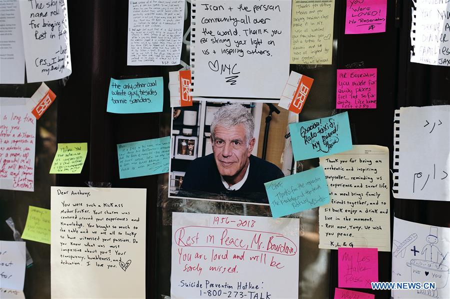 U.S.-NEW YORK-ANTHONY BOURDAIN-MOURNING