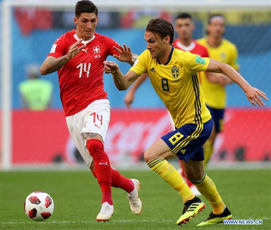 (SP)RUSSIA-SAINT PETERSBURG-2018 WORLD CUP-ROUND OF 16-SWITZERLAND VS SWEDEN