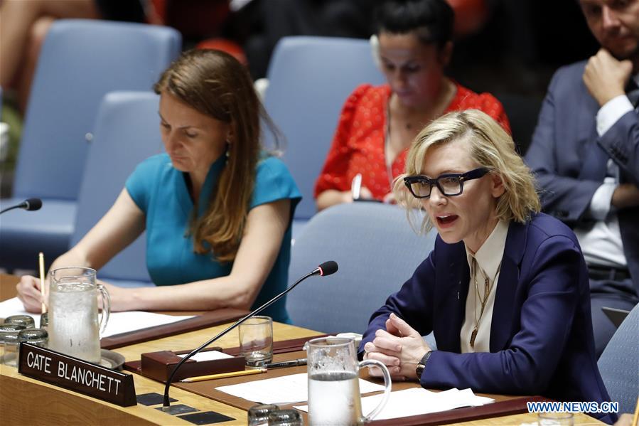 UN-SECURITY COUNCIL-MYANMAR-ROHINGYA CRISIS-CATE BLANCHETT