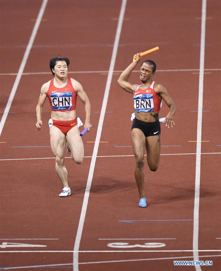 (SP)INDONESIA-JAKARTA-ASIAN GAMES-ATHLETICS-WOMEN'S 4X100M RELAY