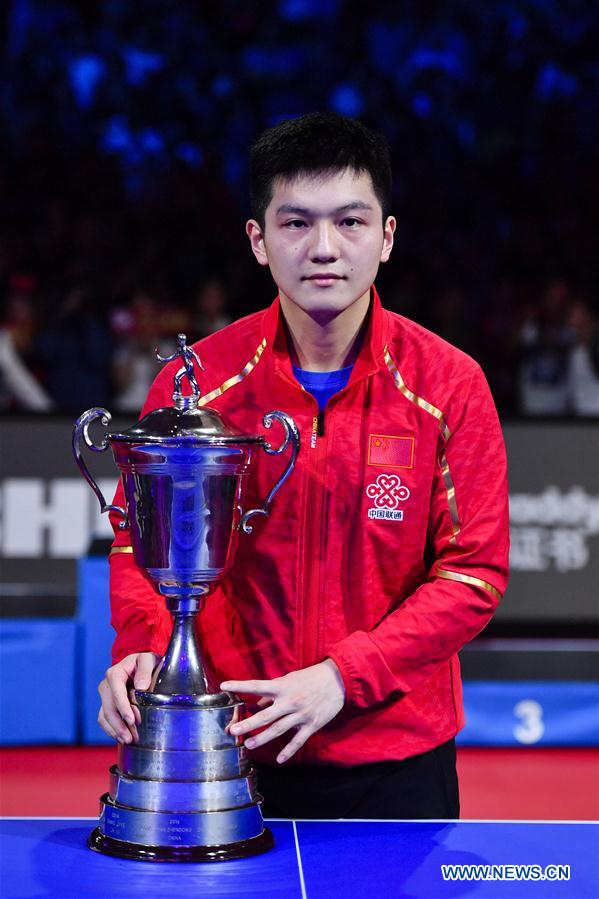 (SP)FRANCE-CHESSY-2018 ITTF MEN'S WORLD CUP-FINAL-FAN ZHENDONG VS TIMO BOLL