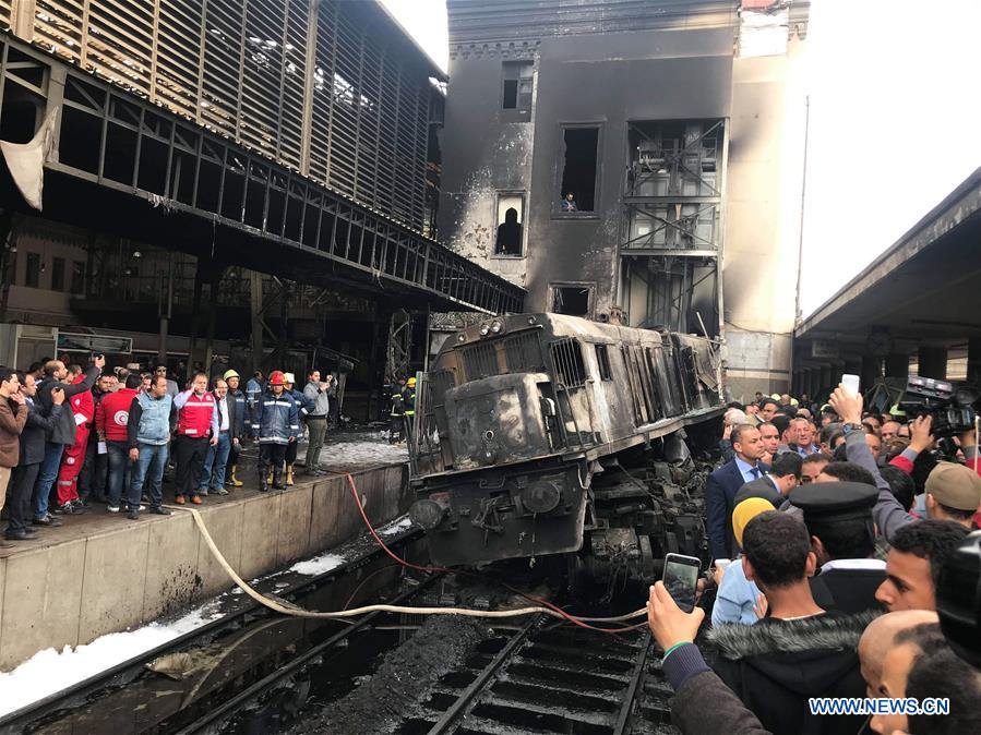 EGYPT-CAIRO-TRAIN STATION-FIRE