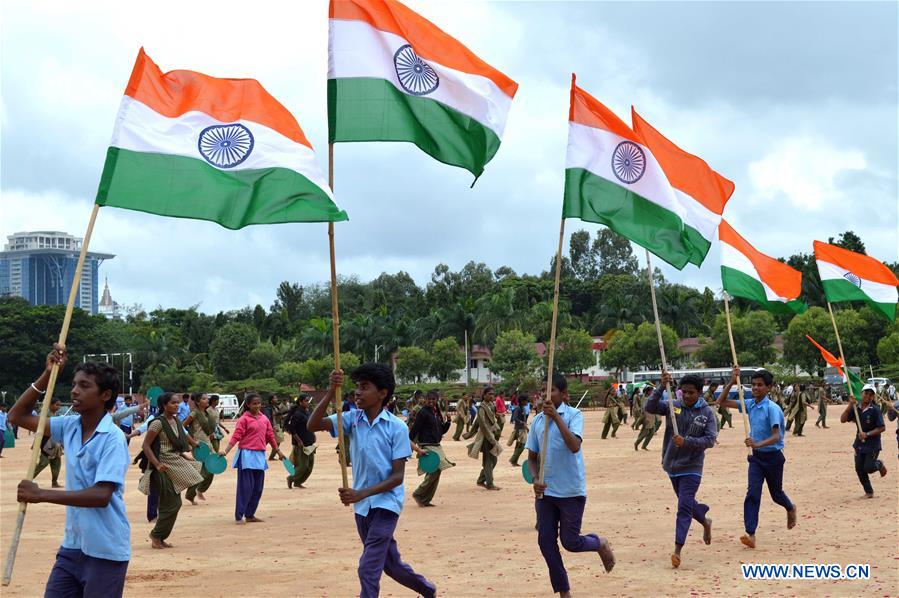 INDIA-BANGALORE-INDEPENDENCE DAY CELEBRATIONS-REHEARSAL