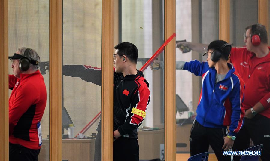 (SP)CHINA-WUHAN-7TH MILITARY WORLD GAMES-SHOOTING-MEN'S 25M MILITARY RAPID FIRE PISTOL-TEAM