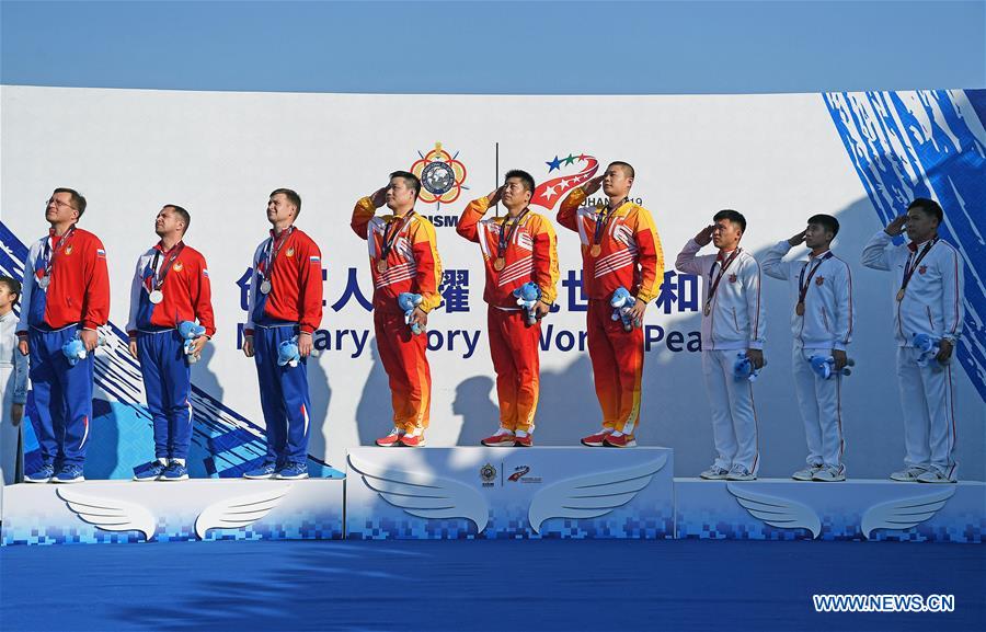 (SP)CHINA-WUHAN-7TH MILITARY WORLD GAMES-SHOOTING-MEN'S 25M MILITARY RAPID FIRE PISTOL-TEAM