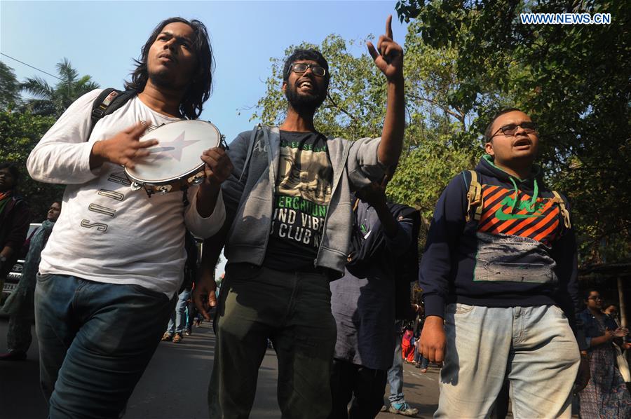 INDIA-KOLKATA-STUDENTS-PROTEST