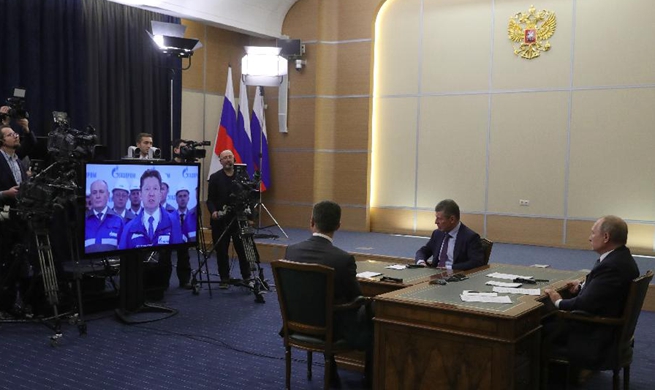 Putin watches launching ceremony of China-Russia east-route natural gas pipeline via teleconference