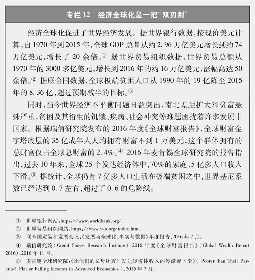 （圖表）[新時代的中國與世界白皮書]專欄12 經(jīng)濟(jì)全球化是一把“雙刃劍”